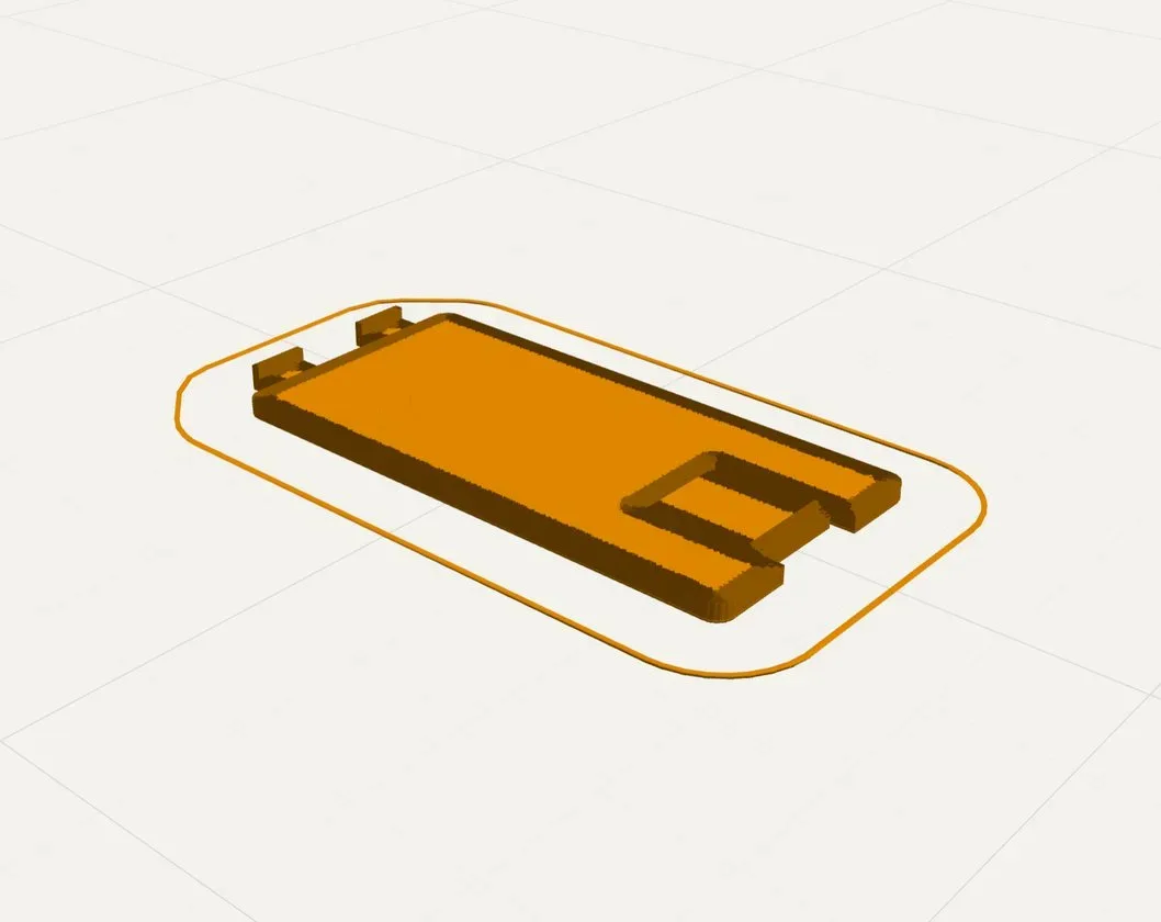 Batteriedeckel für die Fernbedienung, entworfen mit p2print, in der Druckvorschau