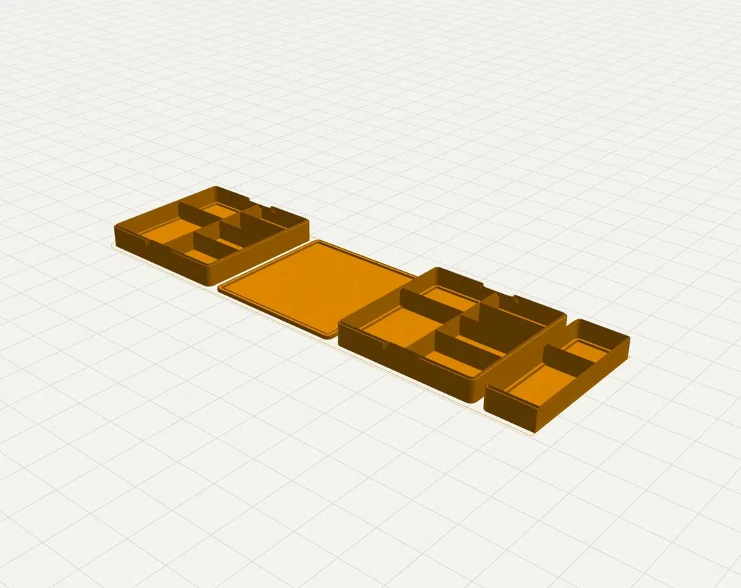 Stapelbare Kleinteile-Schale, entworfen mit p2print, in der Druckvorschau