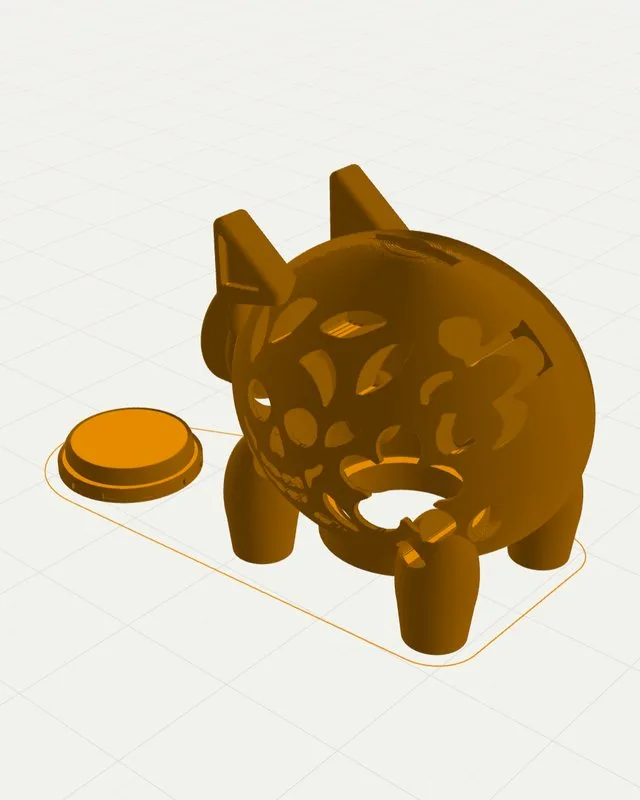 Sparschwein, entworfen mit p2print, in der Druckvorschau
